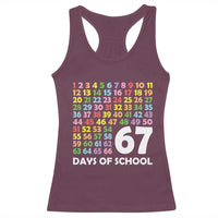 67 Days of School Racerback Tank Top Colorful Countdown Grid Milestone Classroom Fun - Wonder Print Shop