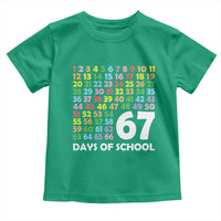 67 Days of School Toddler T Shirt Colorful Countdown Grid Milestone Classroom Fun - Wonder Print Shop