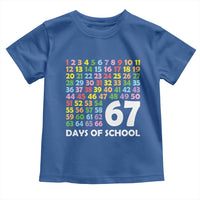 67 Days of School Toddler T Shirt Colorful Countdown Grid Milestone Classroom Fun - Wonder Print Shop