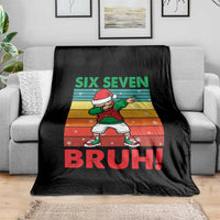 Six Seven Bruh Christmas Dabbing Throw Blanket Funny 67 Meme Retro Santa Kid Vibes - Wonder Print Shop
