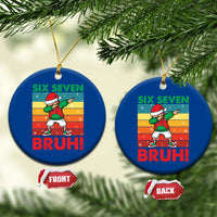 Six Seven Bruh Christmas Dabbing Ceramic Ornament Funny 67 Meme Retro Santa Kid Vibes - Wonder Print Shop