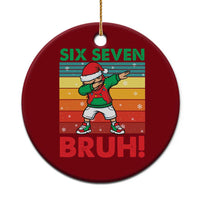 Six Seven Bruh Christmas Dabbing Ceramic Ornament Funny 67 Meme Retro Santa Kid Vibes - Wonder Print Shop