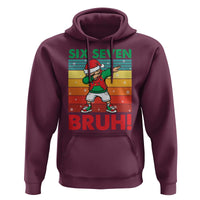 Six Seven Bruh Christmas Dabbing Hoodie Funny 67 Meme Retro Santa Kid Vibes - Wonder Print Shop