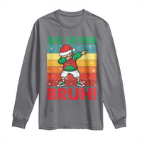 Six Seven Bruh Christmas Dabbing Long Sleeve Shirt Funny 67 Meme Retro Santa Kid Vibes - Wonder Print Shop