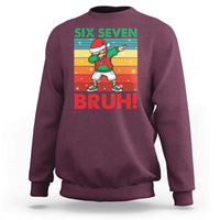 Six Seven Bruh Christmas Dabbing Sweatshirt Funny 67 Meme Retro Santa Kid Vibes - Wonder Print Shop