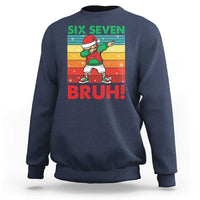 Six Seven Bruh Christmas Dabbing Sweatshirt Funny 67 Meme Retro Santa Kid Vibes - Wonder Print Shop