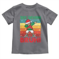 Six Seven Bruh Christmas Dabbing Toddler T Shirt Funny 67 Meme Retro Santa Kid Vibes - Wonder Print Shop