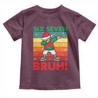 Six Seven Bruh Christmas Dabbing Toddler T Shirt Funny 67 Meme Retro Santa Kid Vibes - Wonder Print Shop