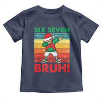 Six Seven Bruh Christmas Dabbing Toddler T Shirt Funny 67 Meme Retro Santa Kid Vibes - Wonder Print Shop