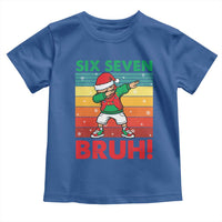 Six Seven Bruh Christmas Dabbing Toddler T Shirt Funny 67 Meme Retro Santa Kid Vibes - Wonder Print Shop