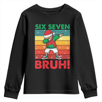 Six Seven Bruh Christmas Dabbing Youth Sweatshirt Funny 67 Meme Retro Santa Kid Vibes - Wonder Print Shop