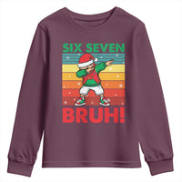 Six Seven Bruh Christmas Dabbing Youth Sweatshirt Funny 67 Meme Retro Santa Kid Vibes - Wonder Print Shop