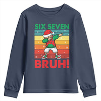 Six Seven Bruh Christmas Dabbing Youth Sweatshirt Funny 67 Meme Retro Santa Kid Vibes - Wonder Print Shop
