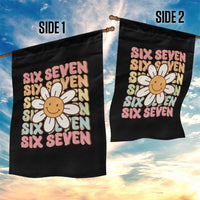Six Seven Flower Power Garden Flag Viral 67 Meme with Retro Daisy - Wonder Print Shop