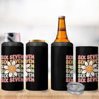 Six Seven Flower Power 4 in 1 Can Cooler Tumbler Viral 67 Meme with Retro Daisy - Wonder Print Shop