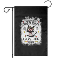I Survived 67 Days of School Garden Flag Funny Teacher Black Cat Chaos Everything Is Fine - Wonder Print Shop