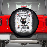 I Survived 67 Days of School Spare Tire Cover Funny Teacher Black Cat Chaos Everything Is Fine - Wonder Print Shop