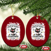 I Survived 67 Days of School Ceramic Ornament Funny Teacher Black Cat Chaos Everything Is Fine - Wonder Print Shop