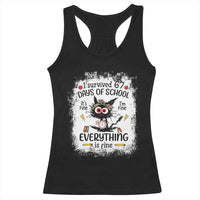 I Survived 67 Days of School Racerback Tank Top Funny Teacher Black Cat Chaos Everything Is Fine - Wonder Print Shop