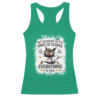 I Survived 67 Days of School Racerback Tank Top Funny Teacher Black Cat Chaos Everything Is Fine - Wonder Print Shop