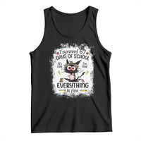I Survived 67 Days of School Tank Top Funny Teacher Black Cat Chaos Everything Is Fine - Wonder Print Shop