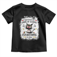 I Survived 67 Days of School Toddler T Shirt Funny Teacher Black Cat Chaos Everything Is Fine - Wonder Print Shop