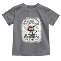 I Survived 67 Days of School Toddler T Shirt Funny Teacher Black Cat Chaos Everything Is Fine - Wonder Print Shop