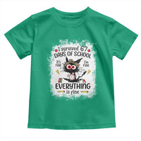 I Survived 67 Days of School Toddler T Shirt Funny Teacher Black Cat Chaos Everything Is Fine - Wonder Print Shop