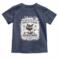 I Survived 67 Days of School Toddler T Shirt Funny Teacher Black Cat Chaos Everything Is Fine - Wonder Print Shop