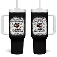 I Survived 67 Days of School Tumbler With Handle Funny Teacher Black Cat Chaos Everything Is Fine - Wonder Print Shop