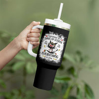 I Survived 67 Days of School Tumbler With Handle Funny Teacher Black Cat Chaos Everything Is Fine - Wonder Print Shop