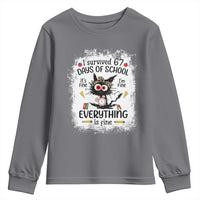 I Survived 67 Days of School Youth Sweatshirt Funny Teacher Black Cat Chaos Everything Is Fine - Wonder Print Shop