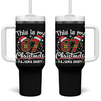 This Is My 67 Christmas Pajama Tumbler With Handle Funny Six Seven Buffalo Plaid Sleep Shirt Hot Xmas - Wonder Print Shop