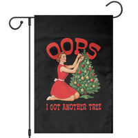 Funny Retro Christmas Pinup Girl Garden Flag Oops I Got Another Tree Vintage Pin Up Style Holiday Humor - Wonder Print Shop