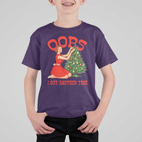 Funny Retro Christmas Pinup Girl T Shirt For Kid Oops I Got Another Tree Vintage Pin Up Style Holiday Humor - Wonder Print Shop