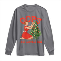 Funny Retro Christmas Pinup Girl Long Sleeve Shirt Oops I Got Another Tree Vintage Pin Up Style Holiday Humor - Wonder Print Shop