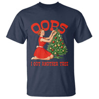Funny Retro Christmas Pinup Girl T Shirt Oops I Got Another Tree Vintage Pin Up Style Holiday Humor - Wonder Print Shop