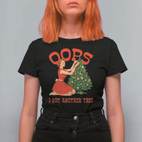 Funny Retro Christmas Pinup Girl T Shirt For Women Oops I Got Another Tree Vintage Pin Up Style Holiday Humor - Wonder Print Shop