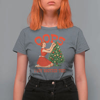 Funny Retro Christmas Pinup Girl T Shirt For Women Oops I Got Another Tree Vintage Pin Up Style Holiday Humor - Wonder Print Shop