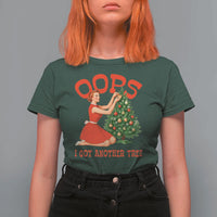 Funny Retro Christmas Pinup Girl T Shirt For Women Oops I Got Another Tree Vintage Pin Up Style Holiday Humor - Wonder Print Shop