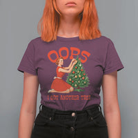 Funny Retro Christmas Pinup Girl T Shirt For Women Oops I Got Another Tree Vintage Pin Up Style Holiday Humor - Wonder Print Shop