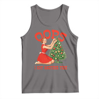 Funny Retro Christmas Pinup Girl Tank Top Oops I Got Another Tree Vintage Pin Up Style Holiday Humor - Wonder Print Shop
