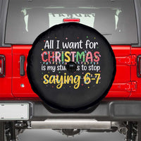 Funny Anti Six Seven Teacher Christmas Spare Tire Cover My Students To Stop Saying 67 Festive Lights - Wonder Print Shop