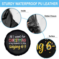 Funny Anti Six Seven Teacher Christmas Spare Tire Cover My Students To Stop Saying 67 Festive Lights - Wonder Print Shop