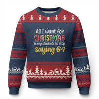 Funny Anti Six Seven Teacher Xmas Ugly Christmas Sweater My Students To Stop Saying 67 Festive Lights - Wonder Print Shop
