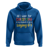 Funny Anti Six Seven Teacher Christmas Hoodie My Students To Stop Saying 67 Festive Lights - Wonder Print Shop