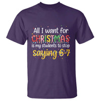 Funny Anti Six Seven Teacher Christmas T Shirt My Students To Stop Saying 67 Festive Lights - Wonder Print Shop