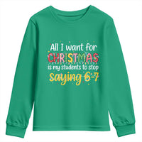 Funny Anti Six Seven Teacher Christmas Youth Sweatshirt My Students To Stop Saying 67 Festive Lights - Wonder Print Shop