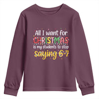 Funny Anti Six Seven Teacher Christmas Youth Sweatshirt My Students To Stop Saying 67 Festive Lights - Wonder Print Shop