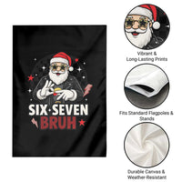 Six Seven Bruh Christmas Meme Garden Flag Cool Santa 67 Hand Sign Street Style Vibes - Wonder Print Shop